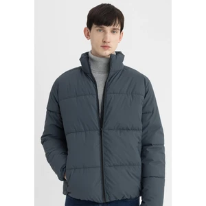 Su Geçirmez Slim Fit Dar Kesim Dik Yaka Astarlı Fermuarlı Rüzgar Geçirmez Şişme Mont C5631AX24WN