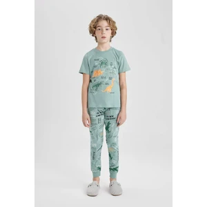 Erkek Çocuk Dinazor Baskılı Kısa Kollu Pijama Takımı Z9178A624SM