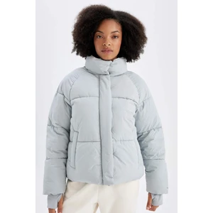 DeFactoFit Şişme Mont Su İtici Dik Yaka Fermuarlı Çıtçıtlı Cepli Puffer A1550AX24WN