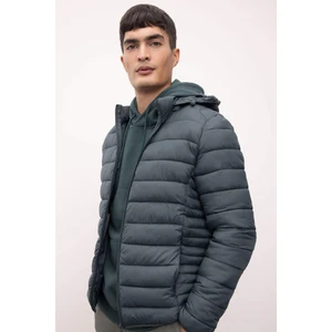 Su İtici Hafif Şişme Mont Slim Fit Dar Kesim Kapüşonlu Fermuarlı Cepli Mevsimlik N4661AZ24AU