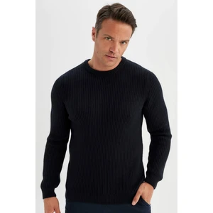 Standart Fit Normal Kesim Bisiklet Yaka Dokulu Triko Kazak C8814AX24WN