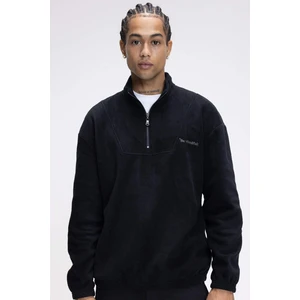 Comfort Regular Fit Rahat Kalıp Fermuarlı Dik Yaka Baskılı Polar Sweatshirt C7794AX24AU