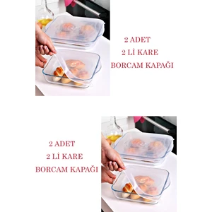 ÇARŞI HANEM Silikon 2 Paket 4'lü Kare Borcam Kapağı ve Silikon kare Borcam Kapağı 4 Adet
