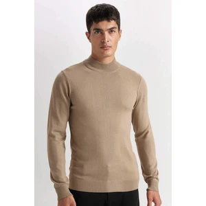 Slim Fit Dar Kesim Yarım Balıkçı Yaka Basic Düz Triko Kazak R1127AZ24WN