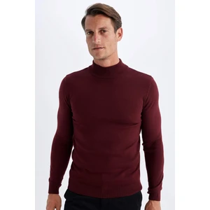 Slim Fit Dar Kesim Yarım Balıkçı Yaka Basic Düz Triko Kazak R1127AZ24WN