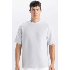 Boxy Fit Bisiklet Yaka Kısa Kollu Basic Düz Tişört C8724AX24AU
