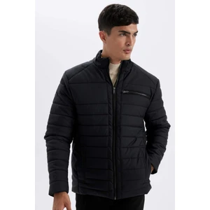 Slim Fit Dar Kesim Dik Yaka Fermuarlı Cepli Suni Deri Ceket Mont X4014AZ24WN