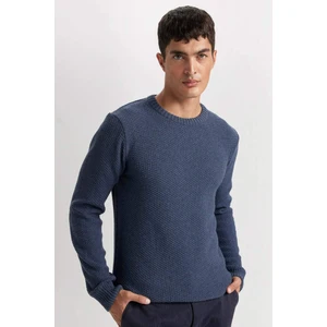 Standart Fit Normal Kesim Bisiklet Yaka Dokulu Basic Düz Triko Kazak R1175AZ24WN