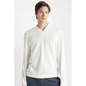 Regular Fit Polo Yaka Jakarlı Triko Sweatshirt A9785AX24AU