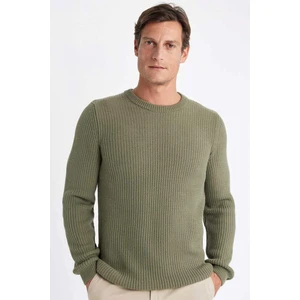 Standart Fit Normal Kesim Bisiklet Yaka Dokulu Triko Kazak C8814AX24WN