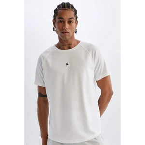 DeFactoFit Slim Fit Dar Kesim Bisiklet Yaka Baskılı Sporcu Kısa Kollu Tişört V2887AZ24AU