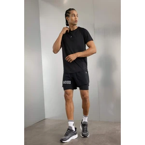 Siyah DeFactoFit Slim Fit Dar Kesim Fermuarlı Telefon Cepli Taytlı Şort Z2147AZ24AU