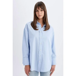 Relax Fit Poplin Uzun Kollu Tesettür Gömlek Tunik C9430AX24SM
