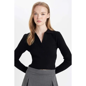 Coool Slim Fit Dar Kesim Polo Yaka Crop Triko Kazak X4929AZ24AU