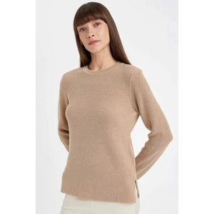 Regular Fit Bisiklet Yaka Simli Kumaş Triko Kazak D0405AX24WN