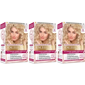 L'Oréal Paris Excellence Saç Boyası 10 Açık Sarı 3'lü Set Yenilenmiş Ambalaj