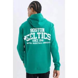 DeFactoFit NBA Boston Celtics Standart Fit Kapüşonlu Sırt Baskılı Kalın Sweatshirt Y7320AZ24AU