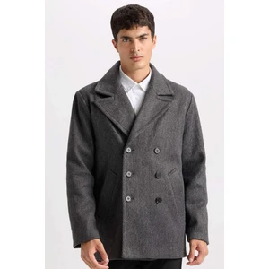 Slim Fit Dar Kesim Smokin Yaka Düğmeli Parka D1521AX24WN