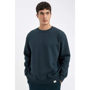 Oversize Geniş Kalıp Bisiklet Yaka Kalın Basic Düz Sweatshirt T5139AZ24AU