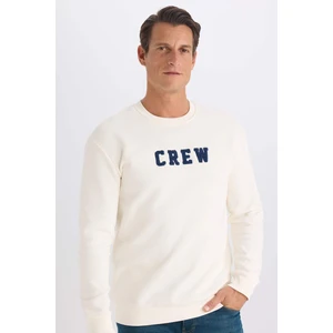 Relax Fit Bisiklet Yaka Nakışlı Kalın Sweatshirt D2162AX24AU