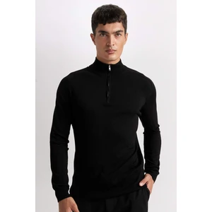 Standart Fit Dik Yaka Yarım Fermuarlı Yumuşak Dokulu Premium Triko Kazak D0624AX24AU