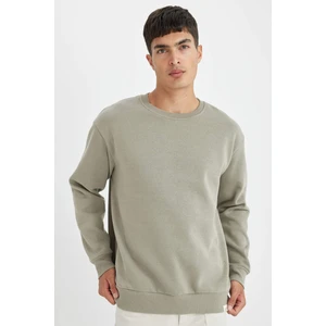 Oversize Geniş Kalıp Bisiklet Yaka Kalın Basic Düz Sweatshirt T5139AZ24AU