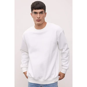 Oversize Geniş Kalıp Bisiklet Yaka Kalın Basic Düz Sweatshirt T5139AZ24AU