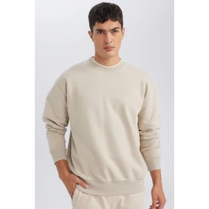 Oversize Geniş Kalıp Bisiklet Yaka Kalın Basic Düz Sweatshirt T5139AZ24AU