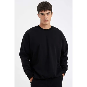Oversize Geniş Kalıp Bisiklet Yaka Kalın Basic Düz Sweatshirt T5139AZ24AU