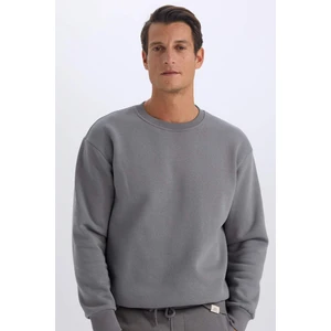 Oversize Geniş Kalıp Bisiklet Yaka Kalın Basic Düz Sweatshirt T5139AZ24AU