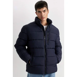 Su İtici Rüzgar Geçirmez Şişme Mont Slim Fit Dar Kesim Dik Yaka Fermuarlı Cepli D1415AX24WN