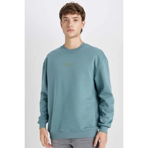 Boxy Fit Bisiklet Yaka Baskılı Sweatshirt V5306AZ24AU
