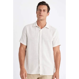 Regular Fit Yazlık Polo Yaka Pamuklu Basic Düz Kısa Kollu Gömlek D2924AX24SM