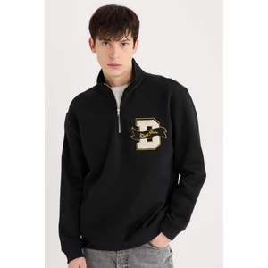 Regular Fit Dik Yaka Fermuarlı Baskılı Sweatshirt A4469AX24AU