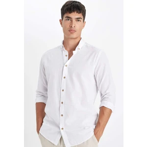 Modern Fit Polo Yaka Basic Düz Uzun Kollu Gömlek T6284AZ24SM