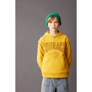 Erkek Çocuk Oversize Geniş Kalıp Baskılı Kapüşonlu Kalın Sweatshirt D3094A824AU