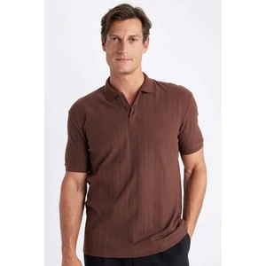 Regular Fit Kısa Kollu Dokulu Triko Polo Tişört C4140AX24SM
