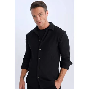 Modern Fit Polo Yaka Uzun Kollu Gömlek D3692AX24AU