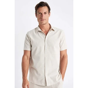 Regular Fit Yazlık Polo Yaka Pamuklu Basic Düz Kısa Kollu Gömlek D1057AX24SM