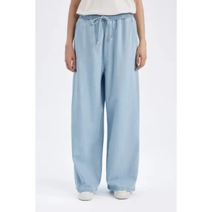 Culotte Yüksek Bel Uzun Yumuşak Jean Yıkamalı Pantolon D3897AX24HS