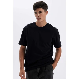 New Regular Fit Bisiklet Yaka Basic Düz %100 Pamuk Kısa Kollu Tişört V7699AZ24AU