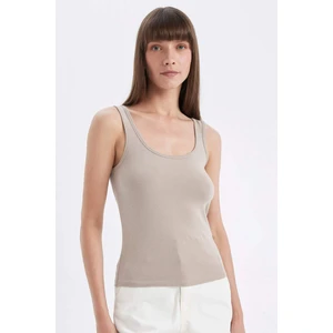 Slim Fit Dar Kesim U Yaka Ribana Basic Düz Atlet C0095AX24AU