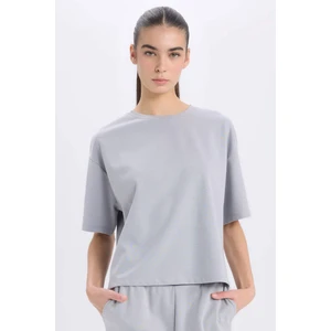 Relax Fit Bisiklet Yaka Basic Düz Kısa Kollu Tişört C7630AX24AU