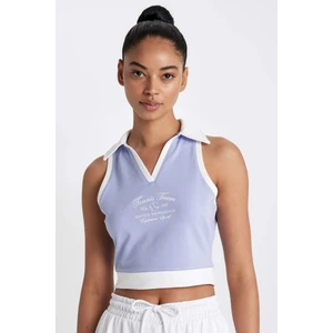 DeFactoFit Crop Polo Yaka Baskılı Sporcu Atlet B4581AX24SP