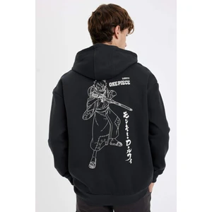 One Piece Boxy Fit Kapüşonlu Sırt Baskılı Sweatshirt C6528AX24AU