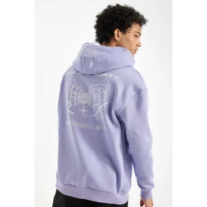 Rick and Morty Boxy Fit Kapüşonlu Sırt Baskılı Sweatshirt C6510AX24AU
