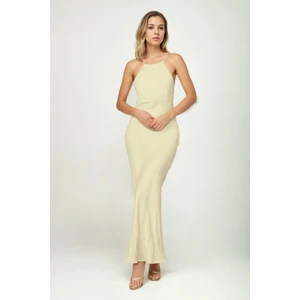 Ip Askılı Saten Elbise