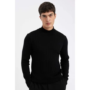Standart Fit Normal Kesim Yarım Balıkçı Yaka Jakarlı Triko Kazak D2943AX24AU