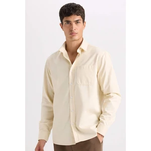 Regular Fit Polo Yaka Gabardin Uzun Kollu Gömlek D4934AX24AU