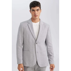 Slim Fit Dar Kesim Astarlı Düğmeli Blazer Ceket N0503AZ24AU